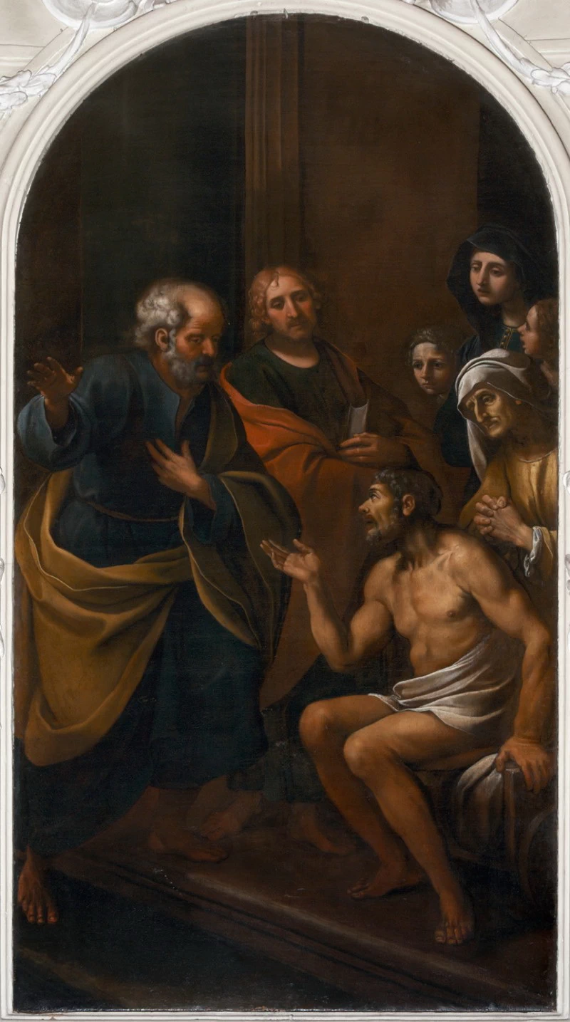 San Pietro e San Giovanni Evangelista guariscono lo storpio - Bologna